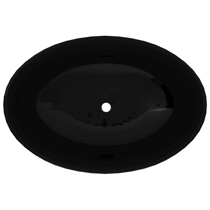 Luxury Ceramic Basin Oval-shaped Sink Black 40 x 33 cm