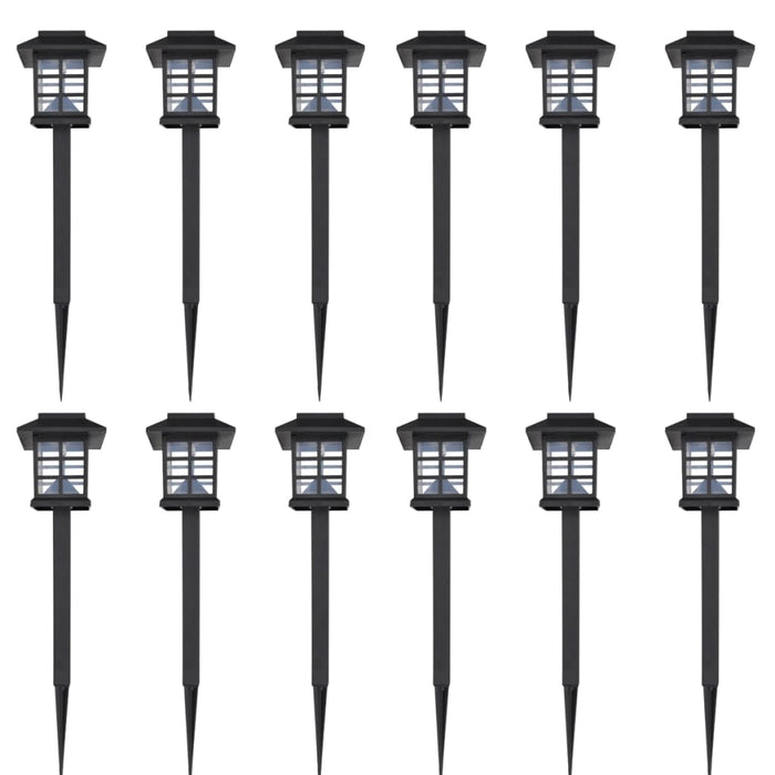 Outdoor Solar Lamp LED Light 12 pcs Spike 8.6 x 8.6 x 38 cm