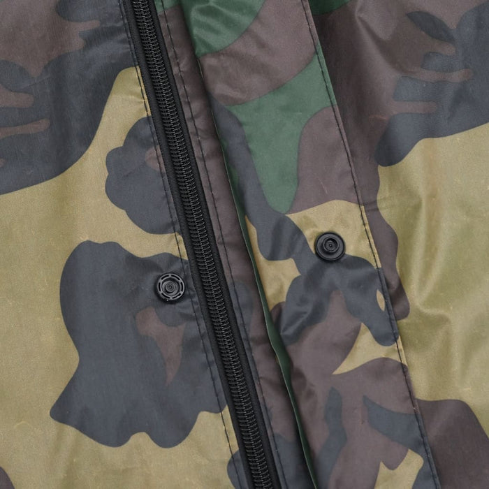 Men's Camo Print 2-Piece Rain Suit with Hood M