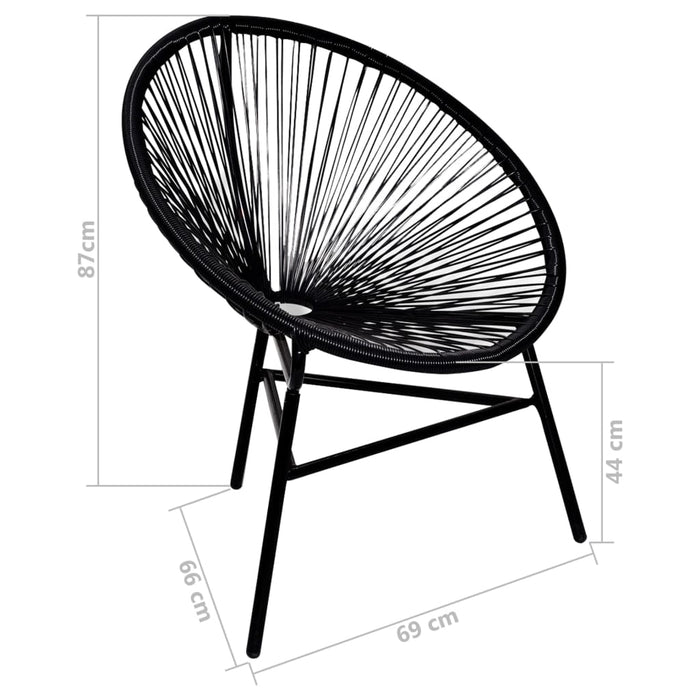 Scaun Garden Moon Poly Rattan Negru