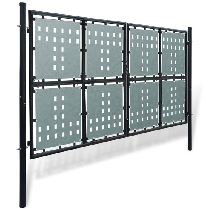 Black Double Door Fence Gate 300 x 225 cm