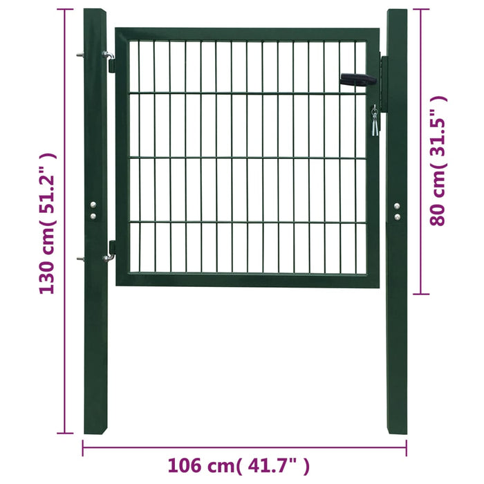 2D Fence Gate (Single) Green 106 x 130 cm