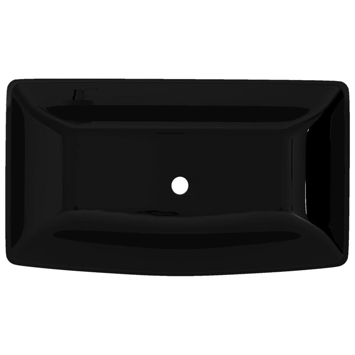 Ceramic Bathroom Sink Basin Black Rectangular