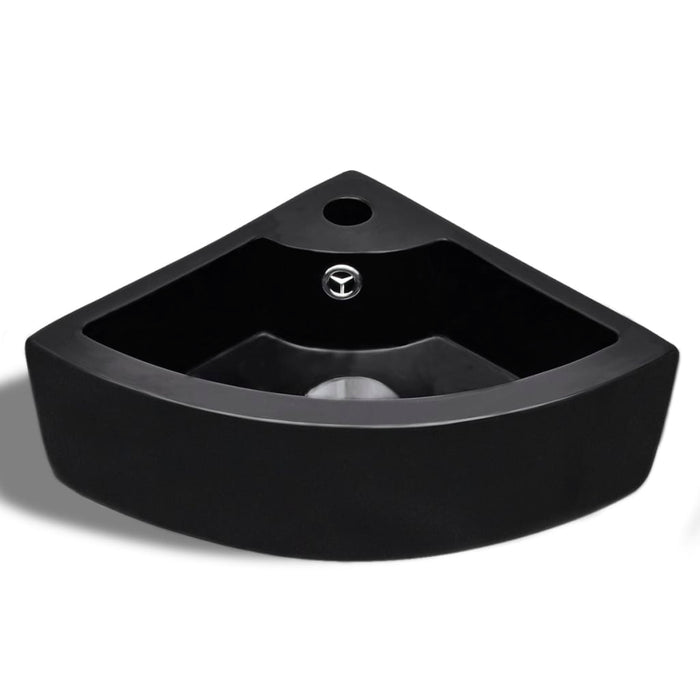 Wash Basin with Overflow 45x32x12.5 cm Black