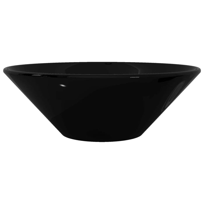 Ceramic Bathroom Sink Basin Black Round