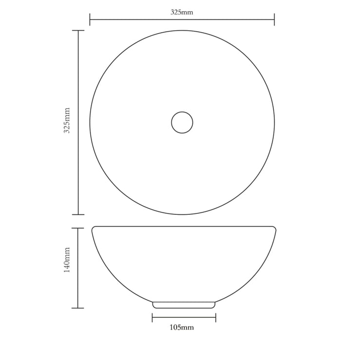 Ceramic Bathroom Sink Basin White Round