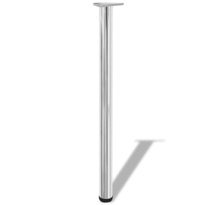 4 Height Adjustable Table Legs Chrome 870 mm