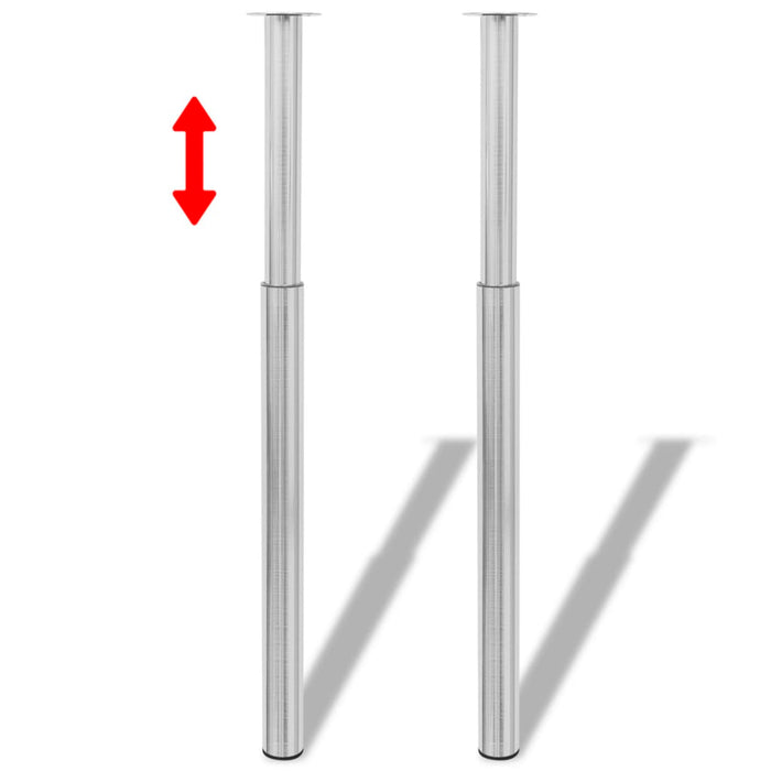 2 Телескопични крака за маса Матиран никел 710 mm-1100 mm