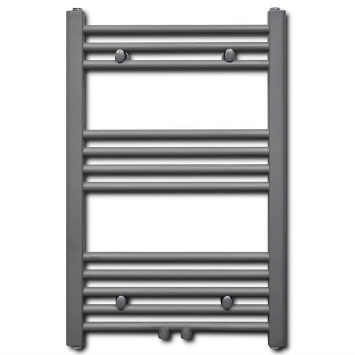 Grey Bathroom Central Heating Towel Rail Radiator Straight 500x764mm