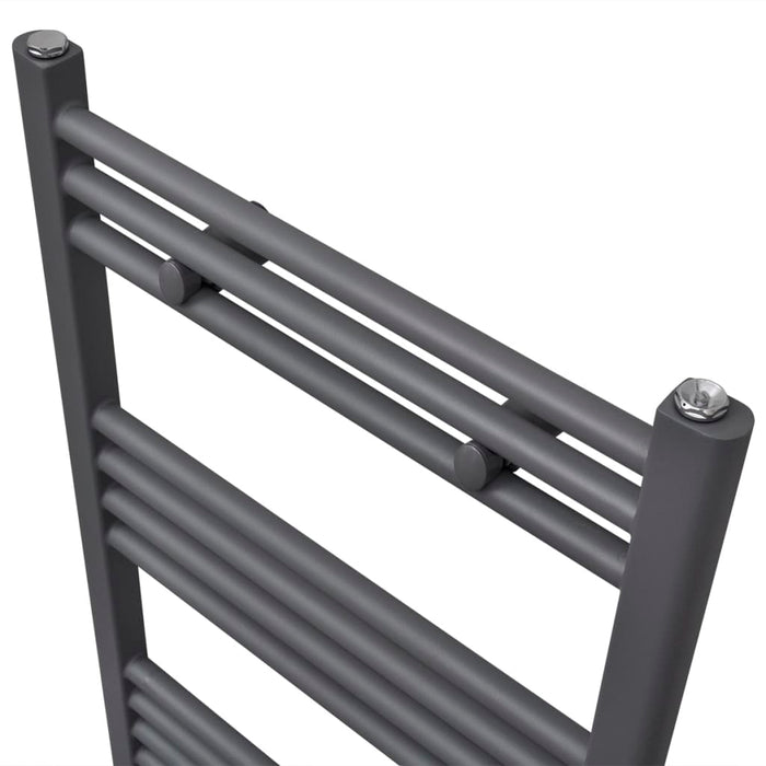 Grey Bathroom Central Heating Towel Rail Radiator Straight 600x1160mm