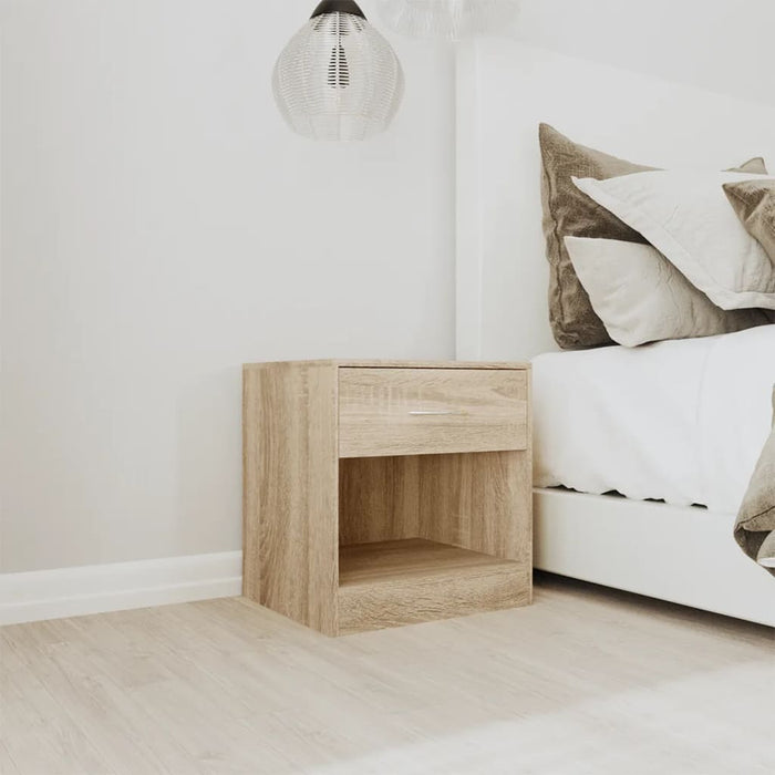 Nightstand 2 pcs with Drawer Oak Colour