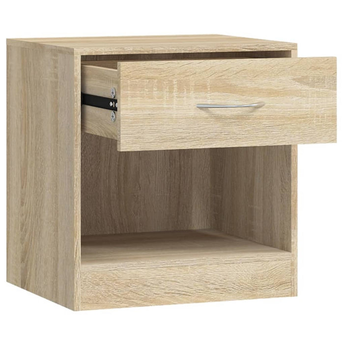 Nightstand 2 pcs with Drawer Oak Colour