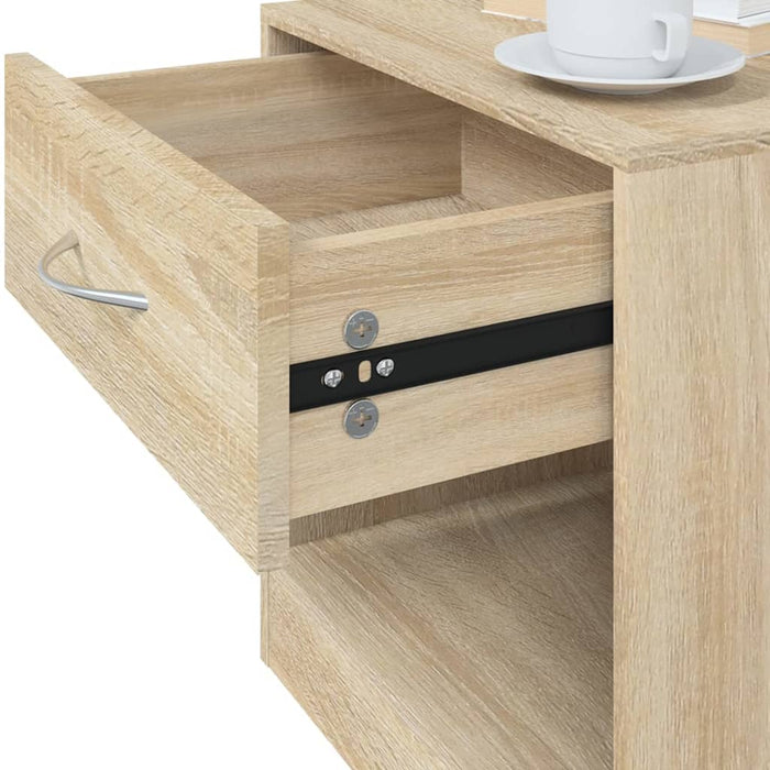 Nightstand 2 pcs with Drawer Oak Colour