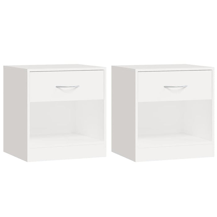 Nightstand 2 pcs with Drawer White