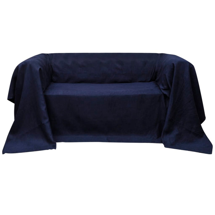 Micro-suede Couch Slipcover Navy Blue 140 x 210 cm