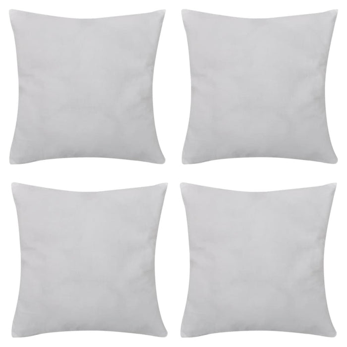 4 White Cushion Covers Cotton 50 x 50 cm