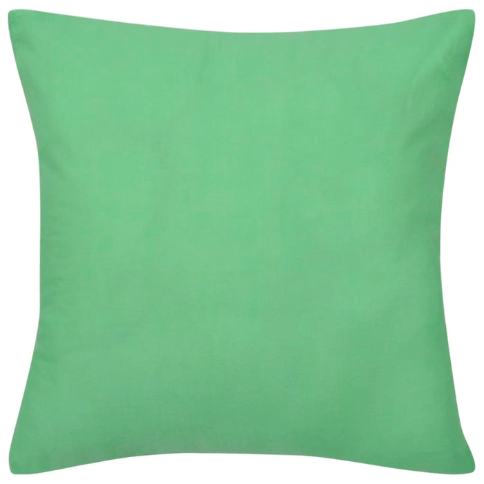 4 Apple Green Cushion Covers Cotton 40 x 40 cm