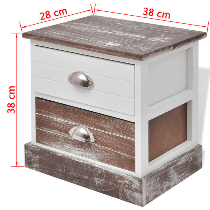 Bedside Cabinets 2 pcs Brown and White