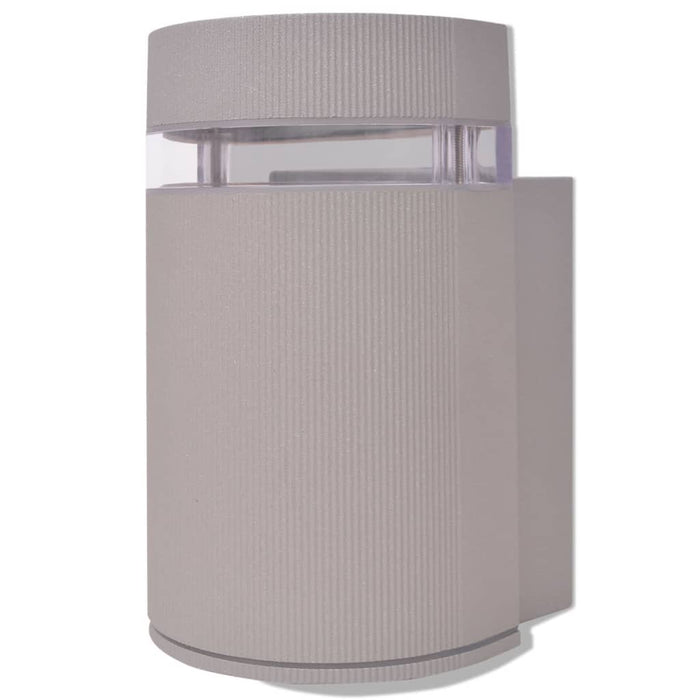 Outdoor Semi-Cylindrical Wall Sconce Grey Aluminium