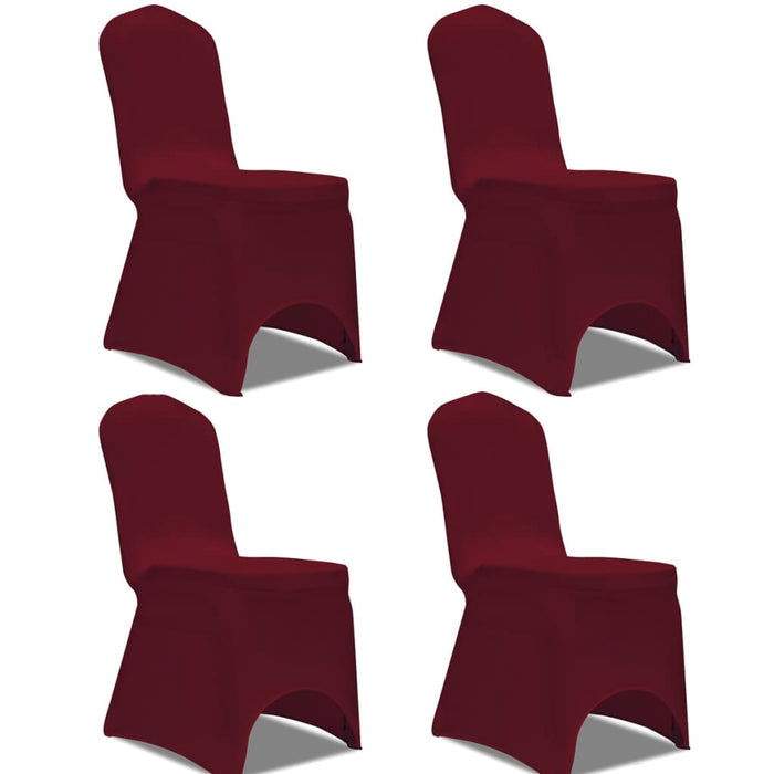 Stretch Chair Cover 4 pcs Bordeaux