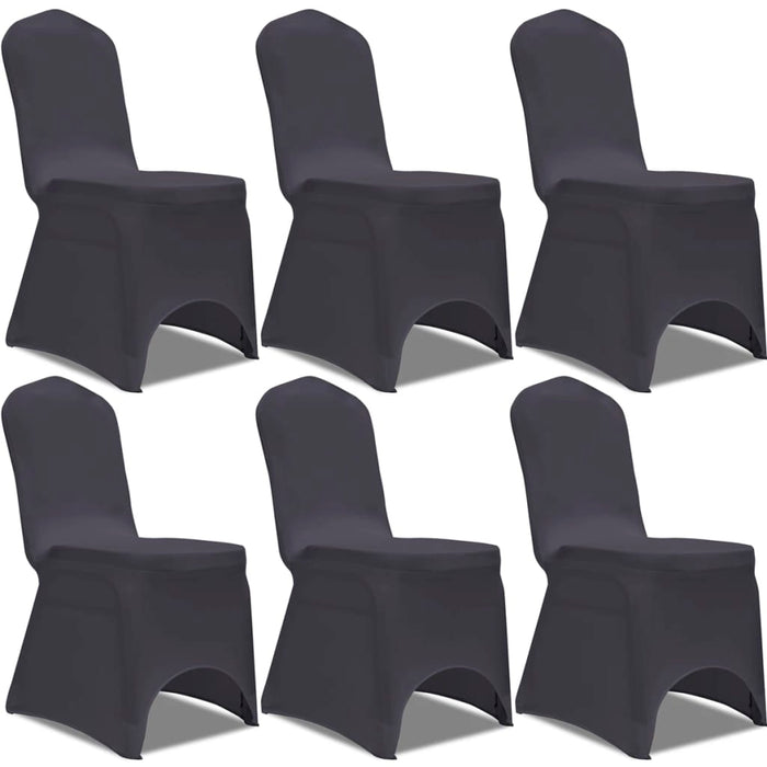 Stretch Chair Cover 6 pcs Anthracite