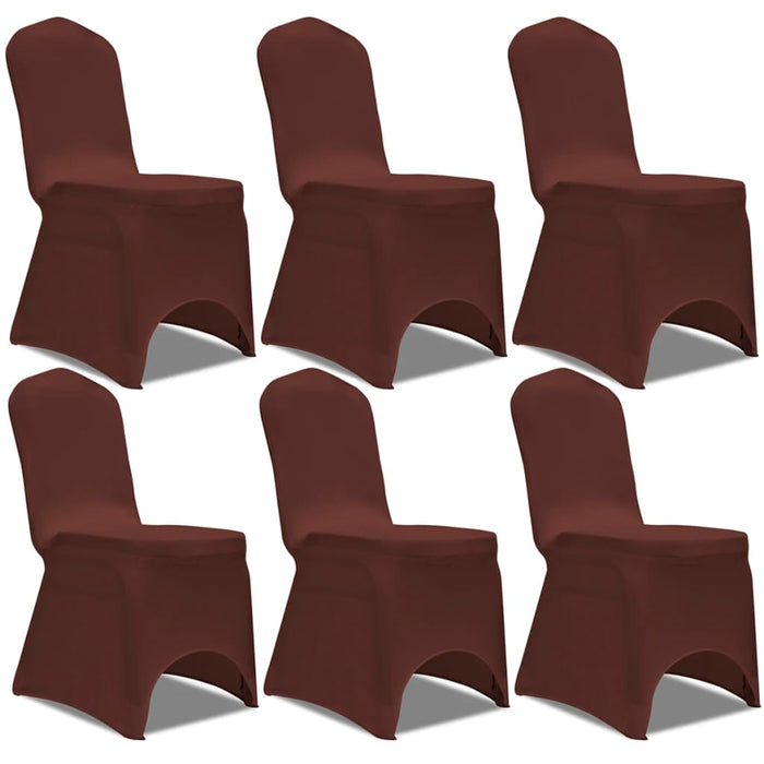 Stretch Chair Cover 6 pcs Brown