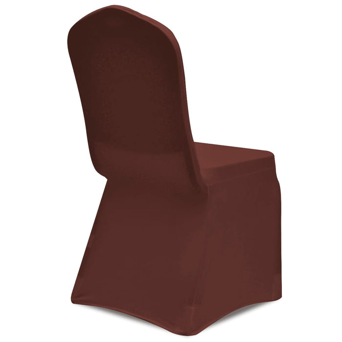 Stretch Chair Cover 6 pcs Brown