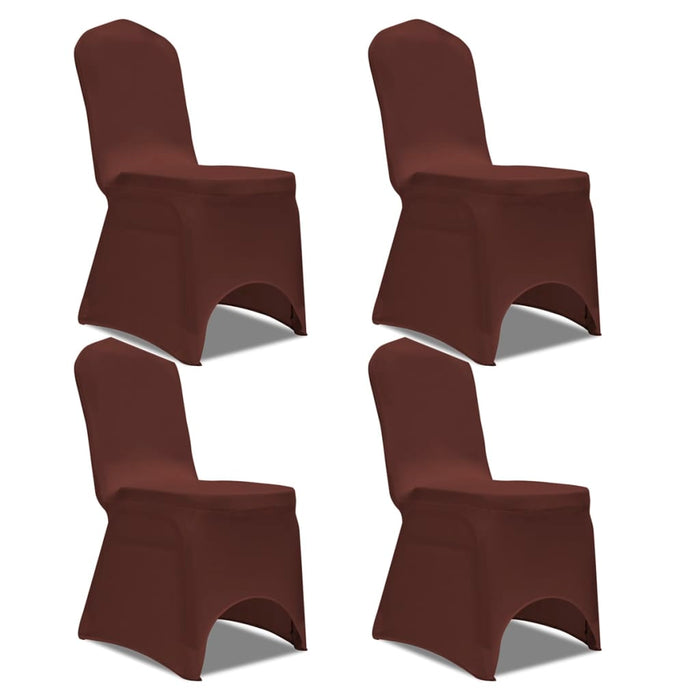 Stretch Chair Cover 4 pcs Brown