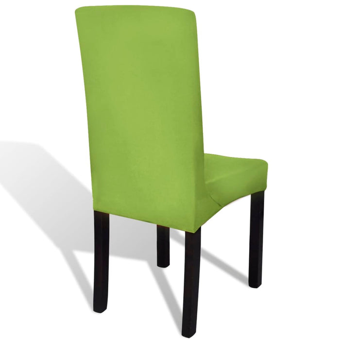 Straight Stretchable Chair Cover 4 pcs Green