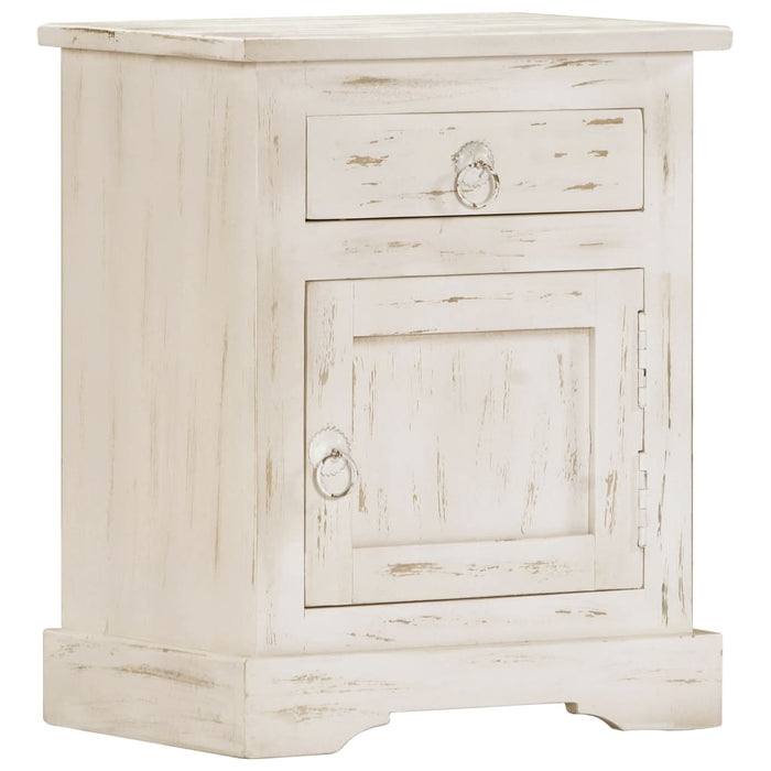 Bedside Cabinet White 40x30x50 cm Solid Mango Wood