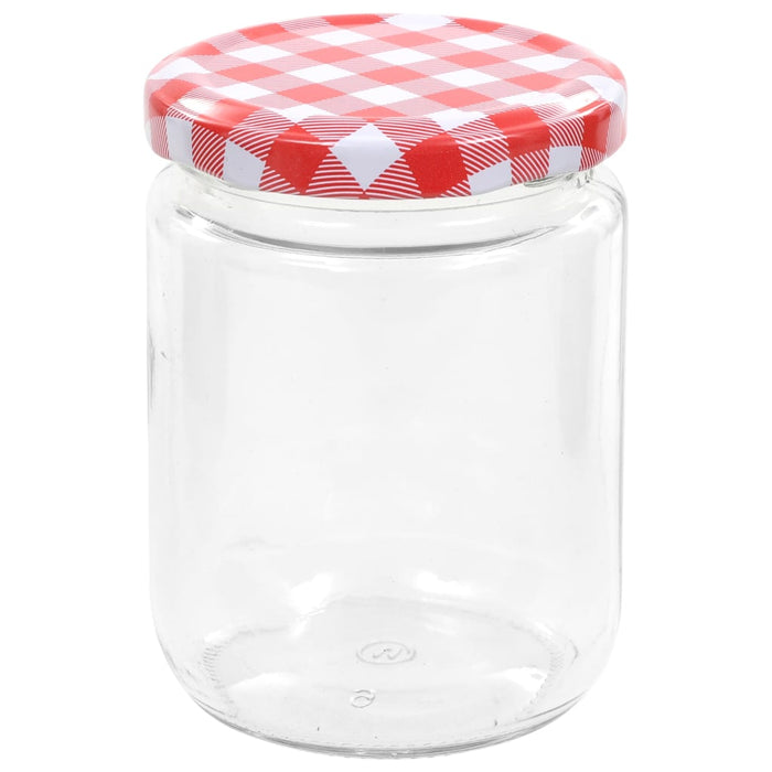 Glass Jam Jars with White and Red Lid 96 pcs 230 ml