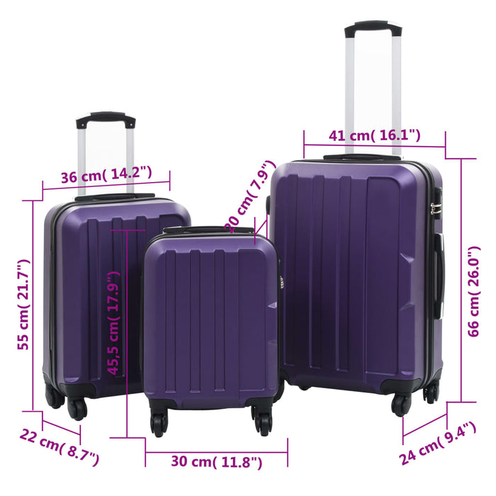 Hardcase Trolley Set 3 pcs Purple ABS