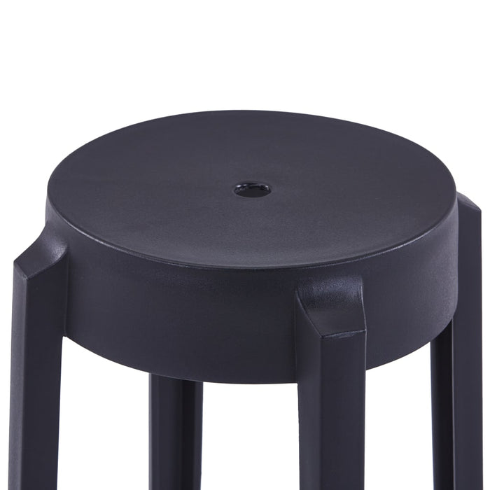 Stackable Stools 4 pcs Black Plastic