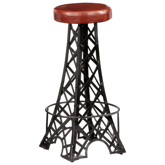 Bar Stools 2 pcs Real Leather