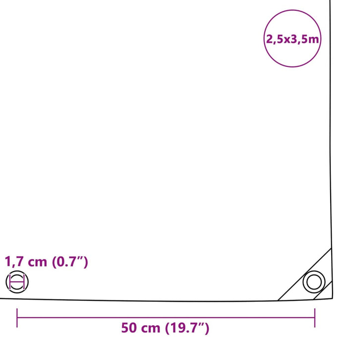 Tarpaulin 650 g/m² 2.5x3.5 m Green