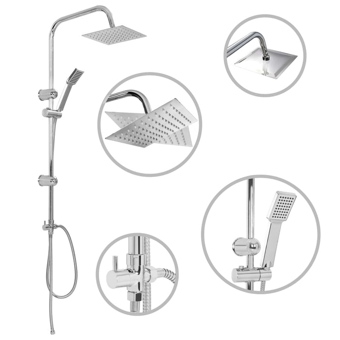 Dual Head Shower Set with Hand Shower Stainless Steel