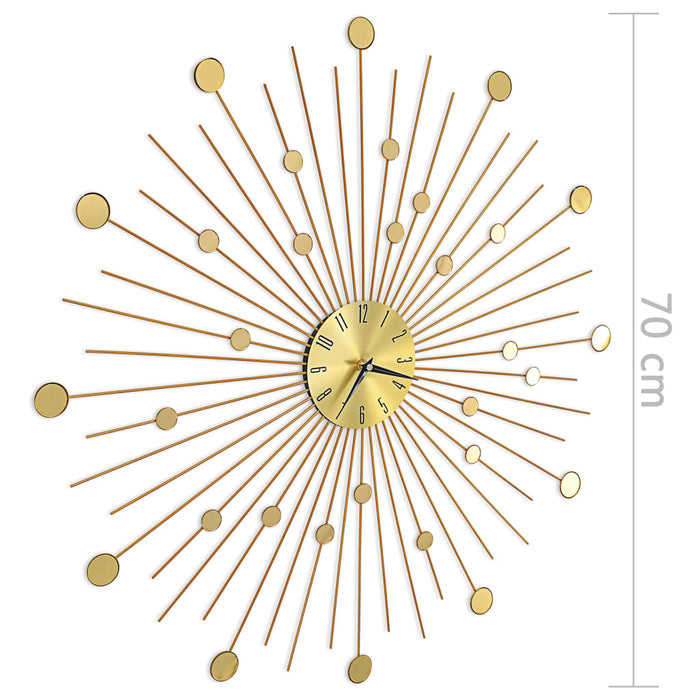 Wall Clock Metal 70 cm Golden