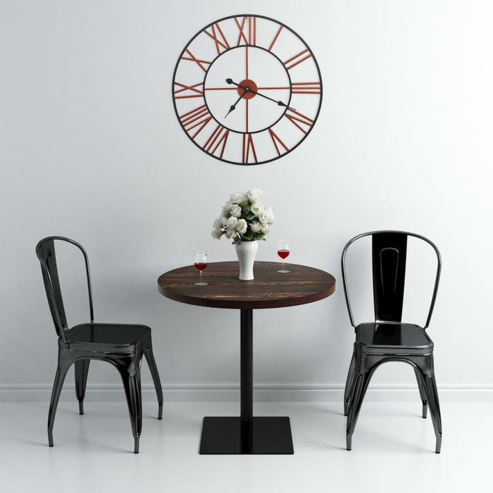 Wall Clock Metal 58 cm Red