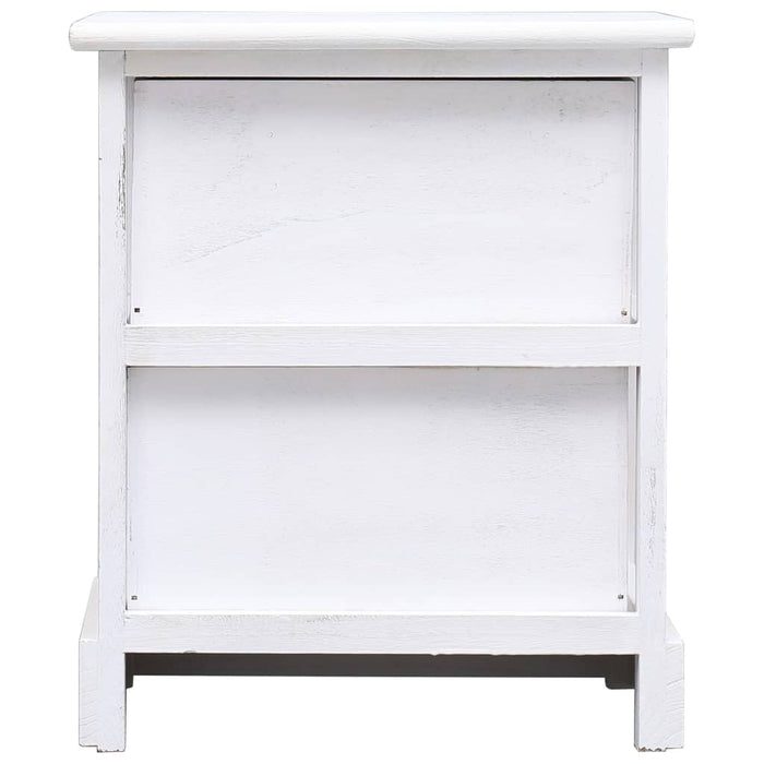 Bedside Cabinets 2 pcs White 38x28x45 cm Paulownia Wood