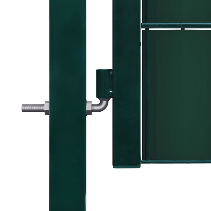 Fence Gate PVC and Steel 100x124 cm Green