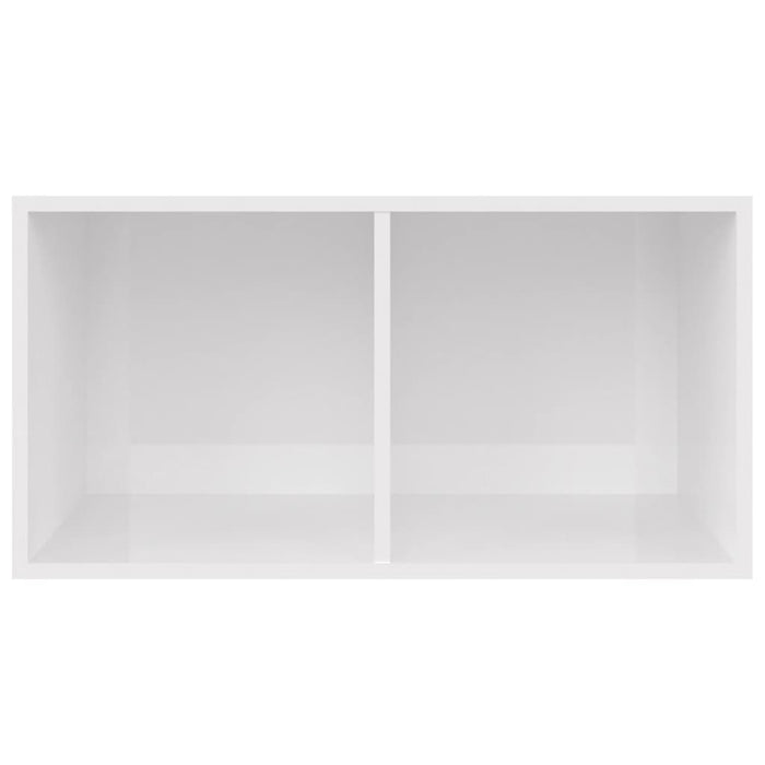 Vinyl Storage Box High Gloss White 71x34x36 cm Engineered Wood