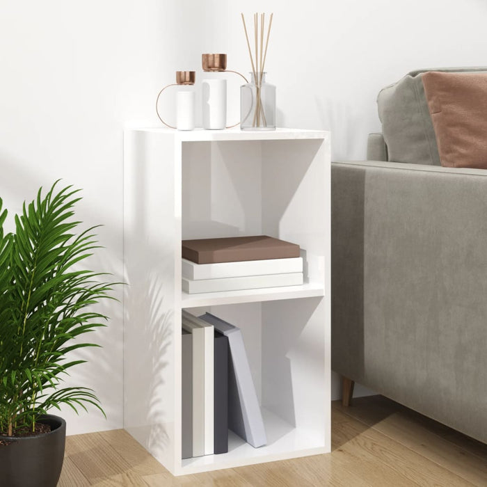 Vinyl Storage Box High Gloss White 71x34x36 cm Engineered Wood