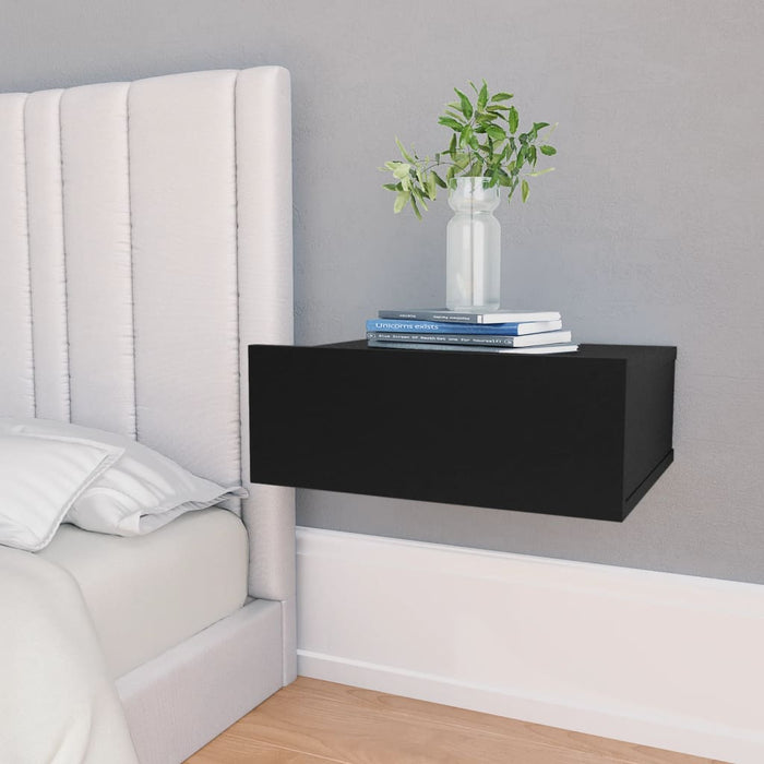 Floating Nightstands 2 pcs Black 40x30x15 cm Engineered Wood