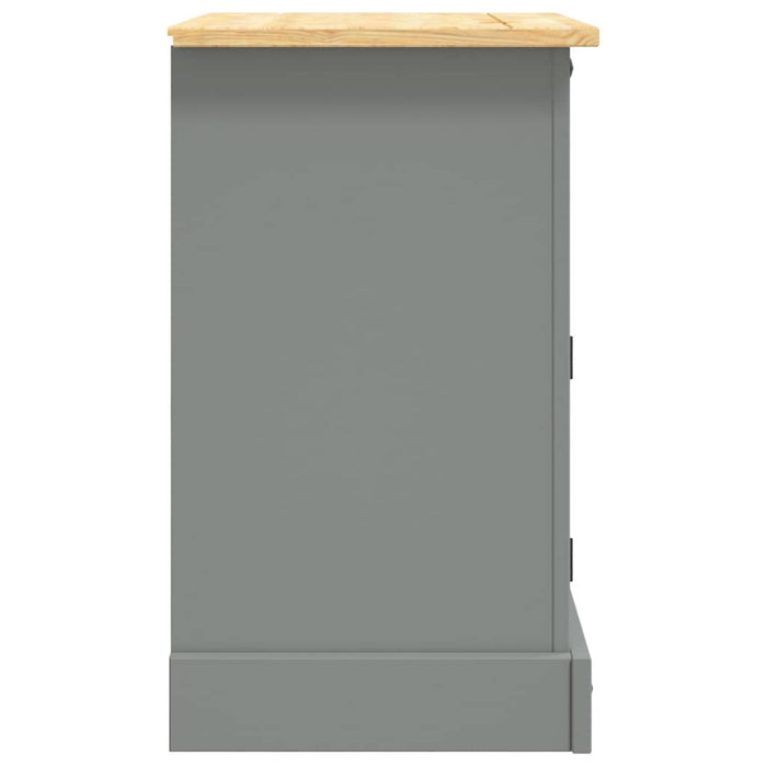 Bedside Cabinet Mexican Pine Corona Range Grey 53x39x67 cm