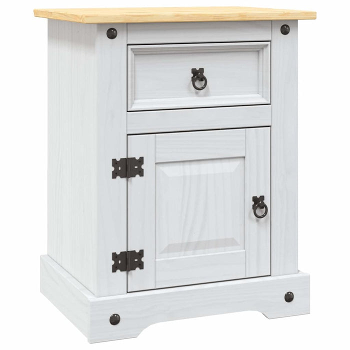 Bedside Cabinet Mexican Pine Corona Range White 53x39x67 cm