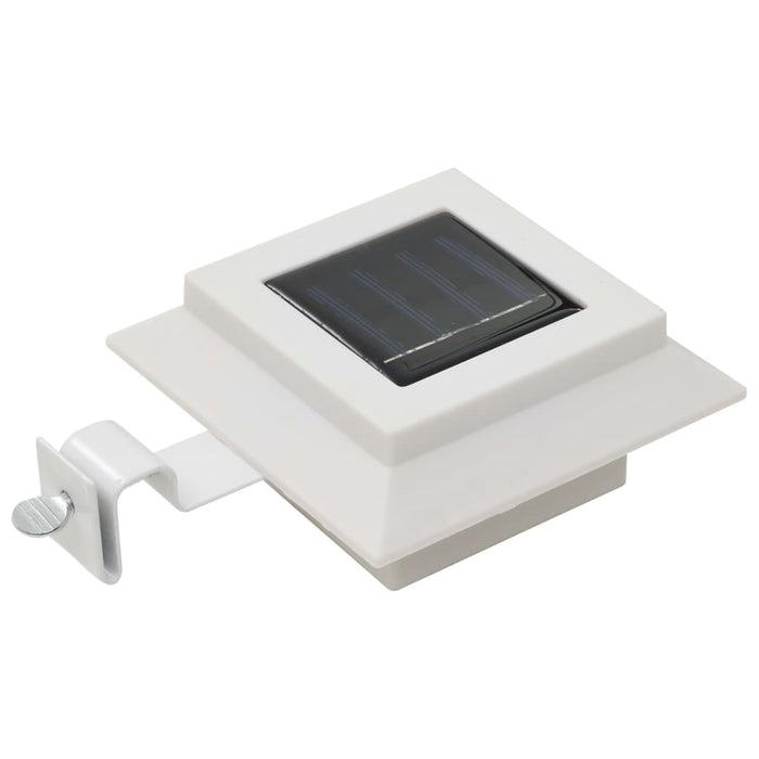 Lămpi Solare Exterior 12 buc LED Pătrat 12 cm Alb