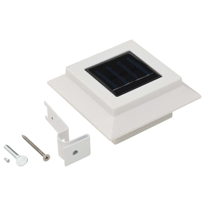 Lămpi Solare Exterior 12 buc LED Pătrat 12 cm Alb