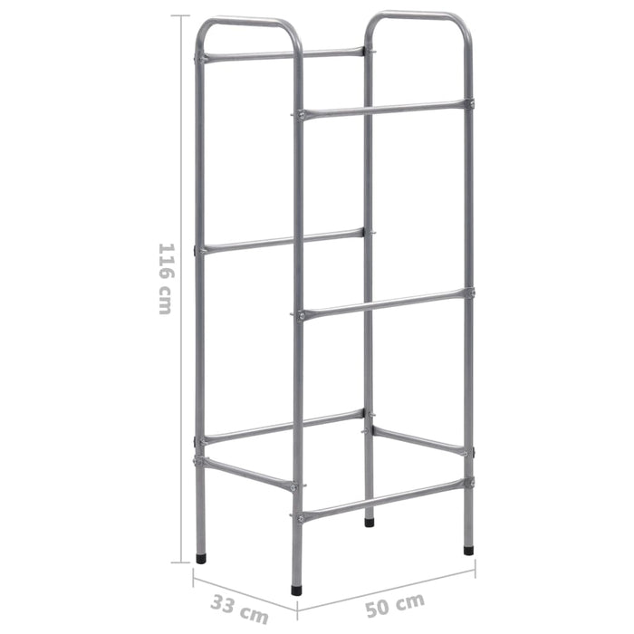 Storage Shelf for 3 Crates Silver 50x33x116 cm Steel