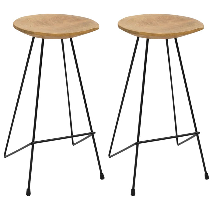 Bar Stools 2 pcs Solid Teak Wood