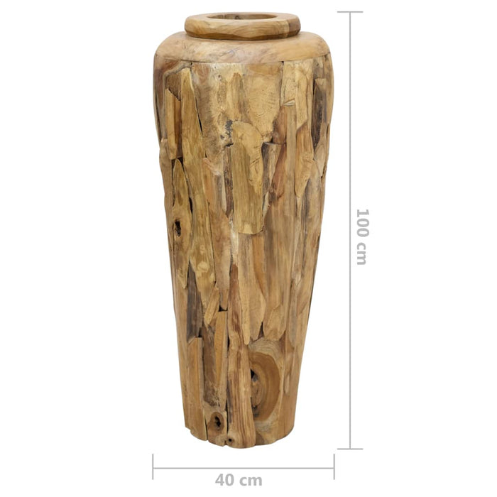 Decoration Vase 40x100 cm Solid Teak Wood